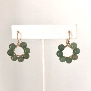 DAISY earrings - 14kt gold filled & Aventurine, hand made.